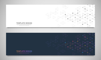 Leinwandbilder - Graphic design element for web page or banner with a geometric pattern of triangle shapes.