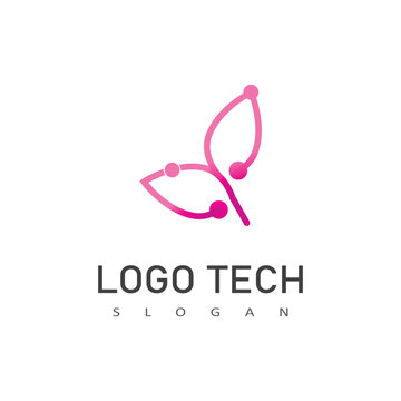 Technology illustration logo vector template