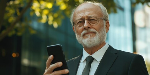 Poster - Busy Professional Checking Phone on City Street