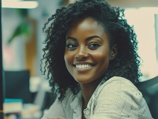 Wall Mural - Friendly Professional Young Woman Smiling