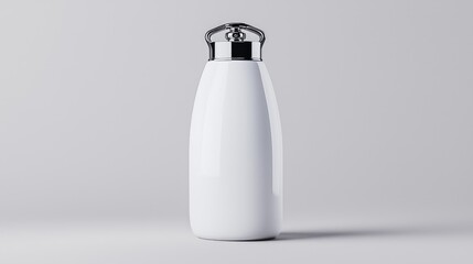 White bottle mockup, studio shot, clean background, packaging design