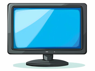 Poster - Blue screen monitor, home office, blank display
