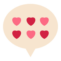 Poster - Flat style Speech bubble with hearts. Colorful talk balloon Valentines day element. Love decoration for greeting card banner poster cover.