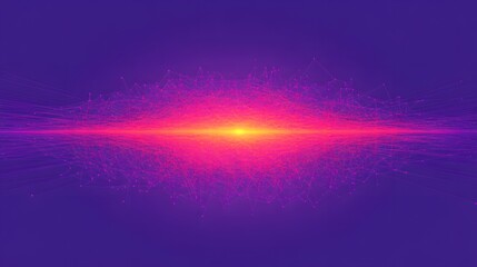 Fototapete - Abstract Purple Pink Network Data Flow Visualization
