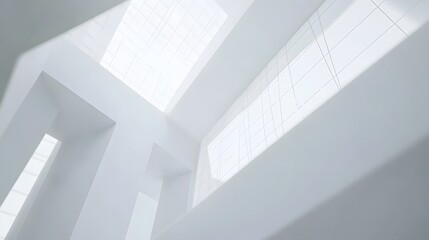 Poster - Modern White Architecture Interior Design Abstract