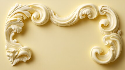 Wall Mural - Cream ornate frame, pastel background