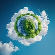 © Petchladda - A happy planet surrounded by fluffy clouds of hope.