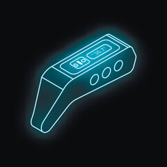 Poster - Digital clinical thermometer showing normal body temperature on black background