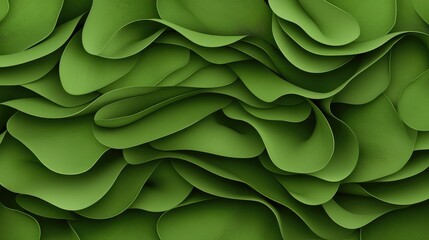 Poster - Flowing green waves of texture abstract nature digital art smooth environment close-up view organic design