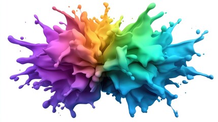 Poster - Colorful splash of paint abstract art creative design studio vibrant dynamic expression