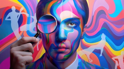 Poster - Exploring creative expression through vibrant portraits art studio digital artwork contemporary close-up artistic vision
