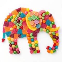 Canvas Print - Candy Elephant on a white background