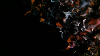 Poster - Technology network concept. Animation of triangle glowing line network technology background. 