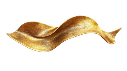 Poster - A digitally rendered image showcases an elegant flowing gold wave against a black background; its texture and sheen are highlighted.