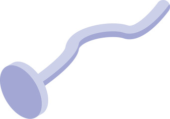Poster - Bent nail forming a wavy shape, isolated on a white background, creating an abstract and minimalist visual