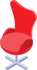 Poster - Comfortable red office chair with ergonomic design, perfect for workspace
