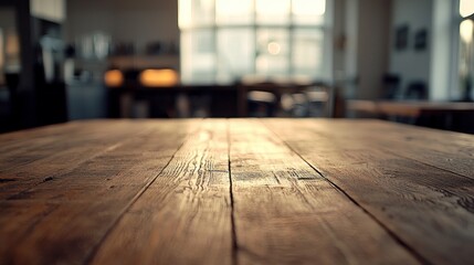 Poster - Warm sunlight pours through large windows, illuminating a rustic wooden table in a cozy cafe where friends gather to share laughter and stories in the late afternoon