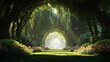 © artzone - Sunlit Forest Path with Lush Greenery