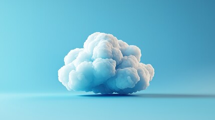 Poster - Sleek Modern Cloud Icon on a Vibrant Blue Background Illustrating Concepts of Technology and Innovation