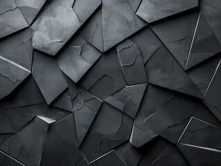 Poster - Abstract Geometric Patterns in Deep Black Modern Aesthetics for Contemporary Design Projects