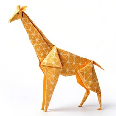 Canvas Print - Origami Giraffe on a white background