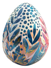 Wall Mural - PNG 3d illustration easter egg hand-painted decorative decoration.