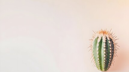 Wall Mural - Stunning Green Cactus Plant Minimalist Background Image