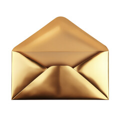 Aufkleber - An open gold envelope is shown against a black background suggesting a message of importance or value.