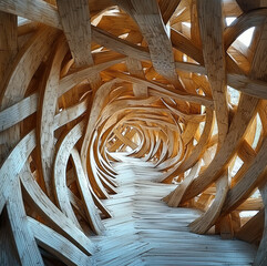 Aufkleber - Weave bamboo structure.