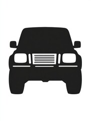 Leinwandbilder - Silhouette of an auto vehicle front view in minimalist design. Generative AI