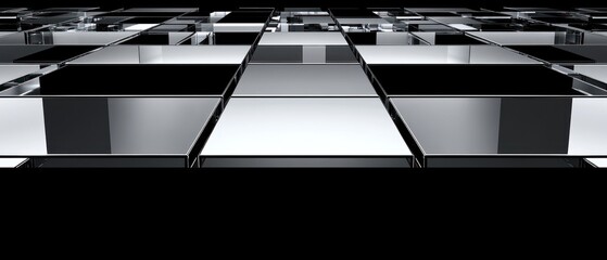Aufkleber - Reflective and Shiny Cubes Creating an Abstract Geometric Pattern on a Dark Surface