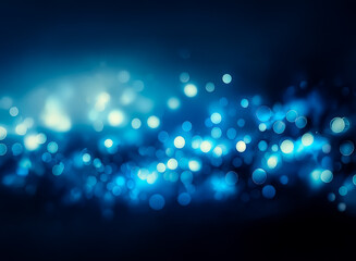 Aufkleber - Abstract image of blue bokeh lights, resembling a glowing wave or cosmic dust.  The vibrant, out-of-focus lights create a dreamy, ethereal effect.