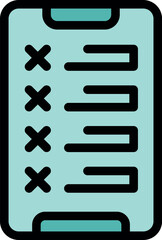Poster - online survey form showing voting or choice with crosses on a tablet
