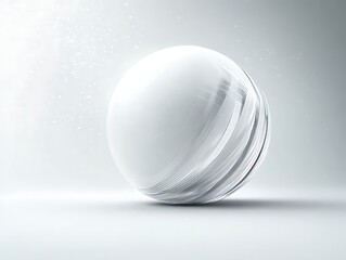Aufkleber - Minimalist background design with futuristic white sphere on light background. ,


