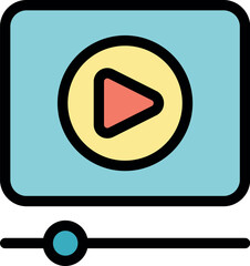 Poster - Simple video player interface with play button and progress bar, ideal for media player apps or websites