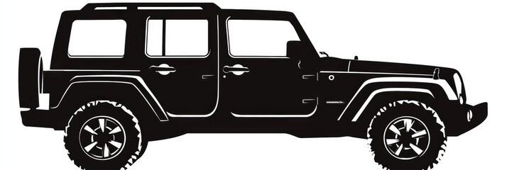 Leinwandbilder - Silhouette of an auto vehicle captured in side view during daylight with a simple and clean design. Generative AI