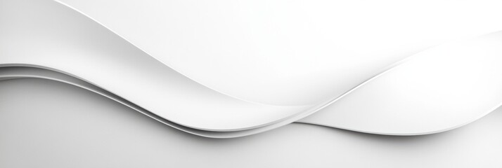 Leinwandbilder - Elegant white abstract background featuring smooth curves perfect for adding customized text content. Generative AI