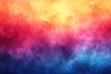 Aufkleber - Bright abstract watercolor blending shades of orange, pink, purple, and blue creating a vibrant and colorful background