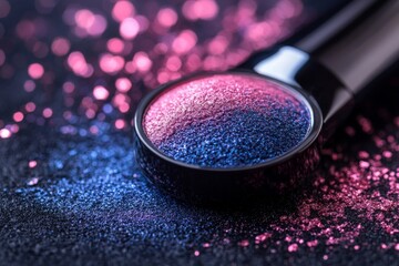 Poster - Exquisite glitter blend captured under a magnifying lens illuminated by vibrant colors
