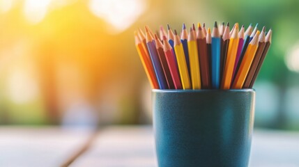 Poster - Organized Desk Supplies in Natural Light