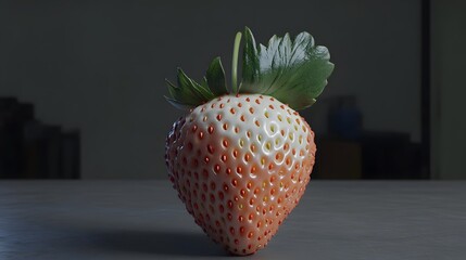 Wall Mural - Closeup of a Single, Realistic AI-Generated Strawberry