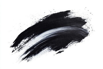 Aufkleber - Dynamic black and white paint stroke on canvas expressing contemporary art movement