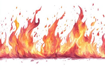 Poster - Flames dance in vibrant colors creating a vivid visual representation of fire's energy and intensity