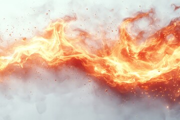 Poster - Flames dance in a smoky environment, creating an intense and dynamic visual effect