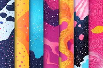 Poster - Colorful abstract backgrounds with dynamic patterns and vibrant colors in a creative display