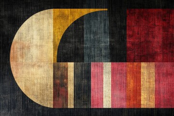 Aufkleber - Abstract geometric art featuring vibrant shapes and textures in contrasting colors and patterns