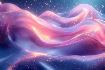 Poster - Shimmering waves of color ripple under soft light in an abstract design