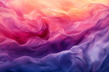 Poster - Colorful swirling fabric textures create a dreamy and soft visual experience in elegant hues