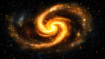 Wall Mural - Golden Spiral Galaxy in Space