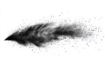 Aufkleber - Artistic black powder spray creating a dynamic and abstract design with a vivid sense of movement